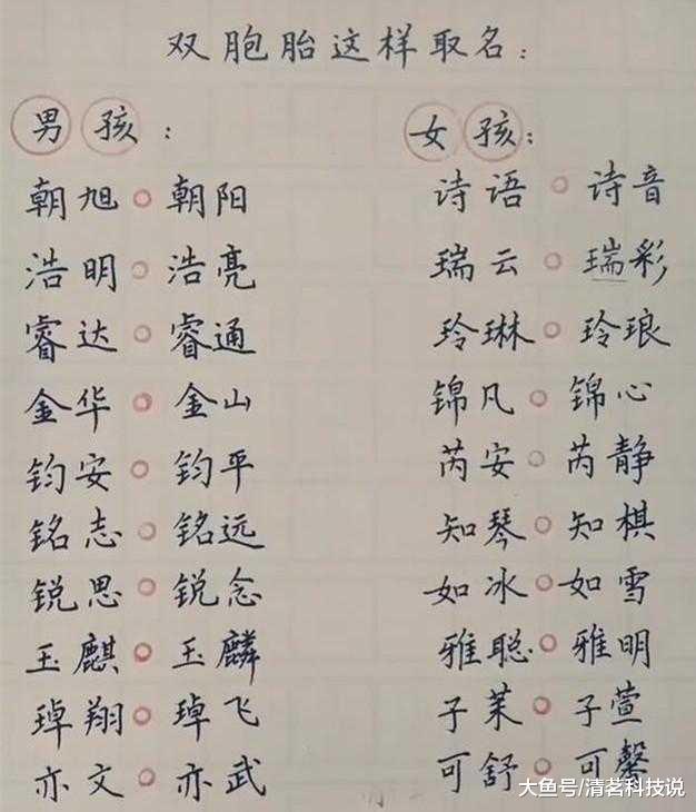 双胞胎小孩取名大全_双胞胎小孩取名大全