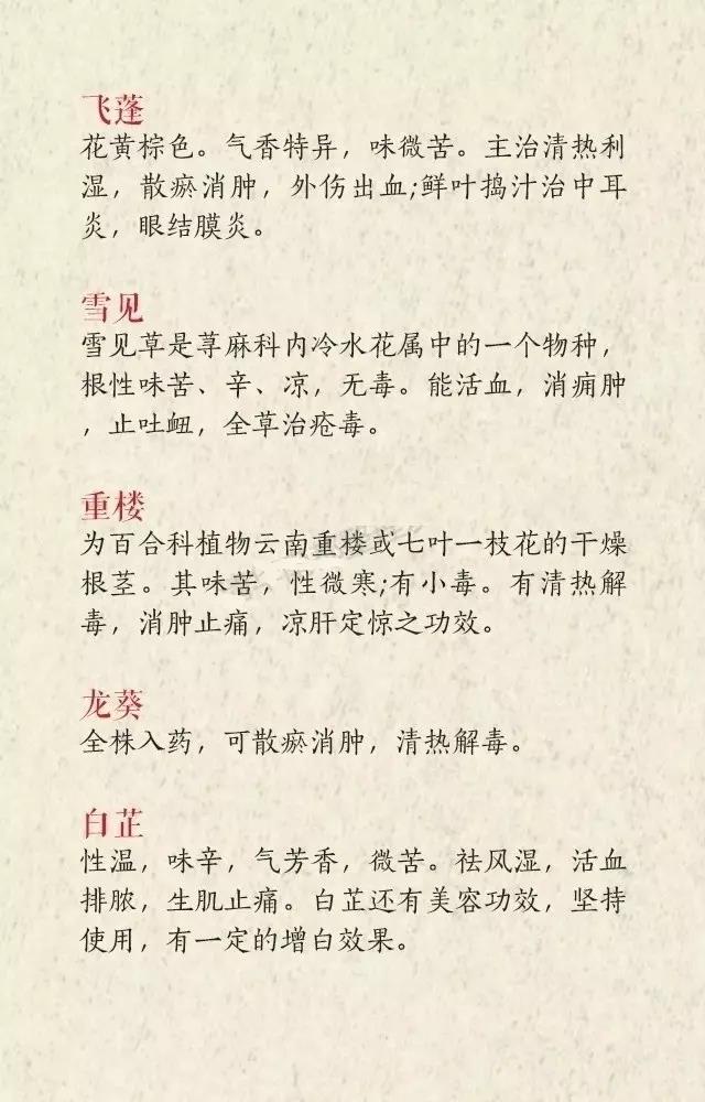 中药的名字丝毫不输诗经，楚辞