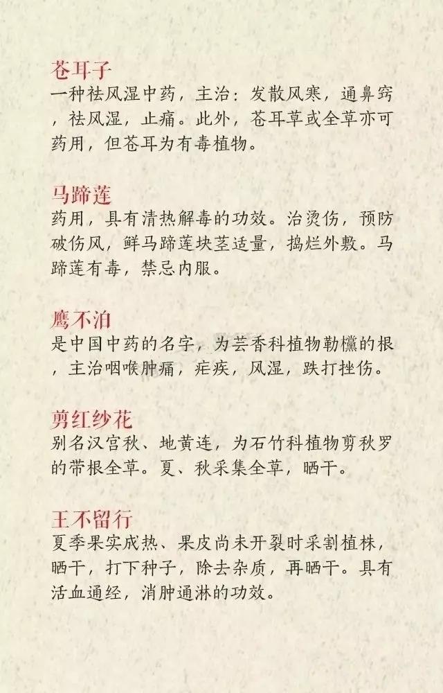 中药的名字丝毫不输诗经，楚辞