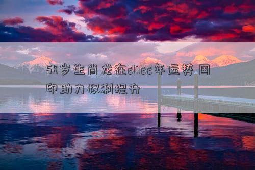 58岁生肖龙在2022年运势 国印助力权利提升