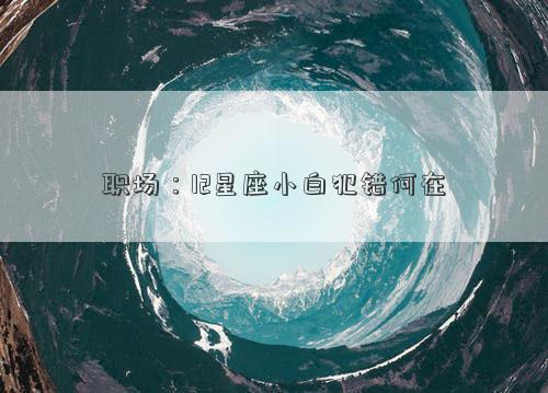 职场：12星座小白犯错何在