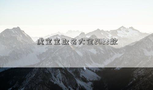 虎宝宝取名大全2022款