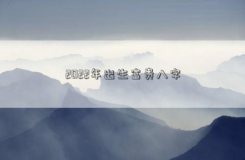 2022年出生富贵八字