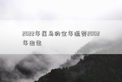 2022年属马的全年运势2002年出生