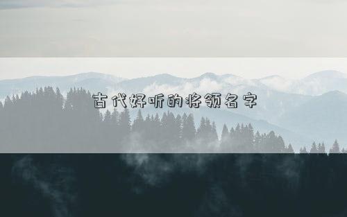 古代好听的将领名字