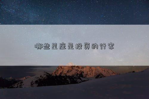 哪些星座是投资的行家