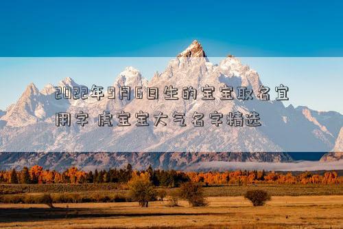 2022年9月6日生的宝宝取名宜用字 虎宝宝大气名字精选