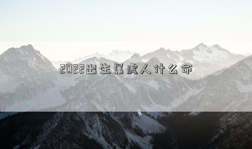 2022出生属虎人什么命