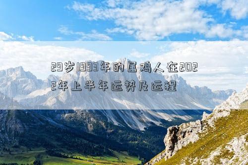 29岁1993年的属鸡人在2022年上半年运势及运程