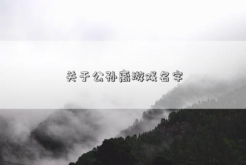 关于公孙离游戏名字