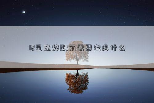 12星座辞职前需要考虑什么