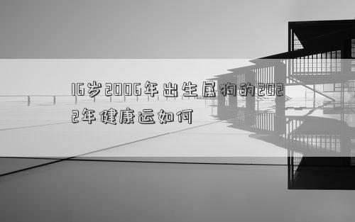 16岁2006年出生属狗的2022年健康运如何