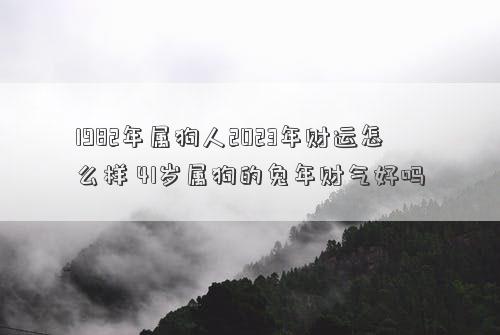 1982年属狗人2023年财运怎么样 41岁属狗的兔年财气好吗