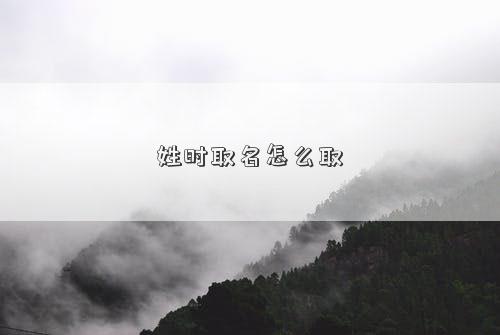 姓时取名怎么取