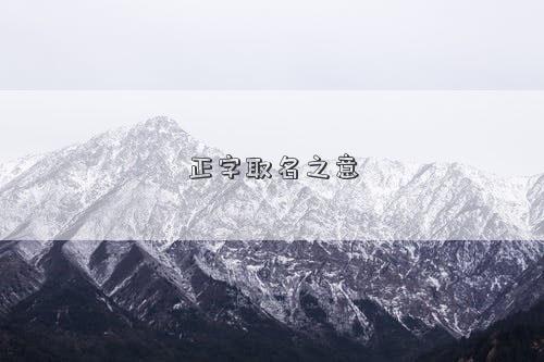 正字取名之意