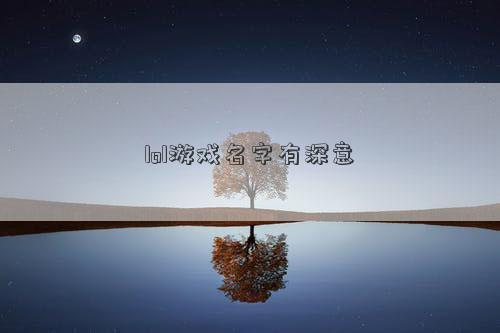 lol游戏名字有深意