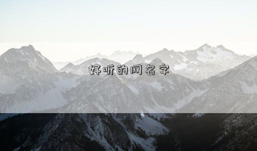 好听的网名字