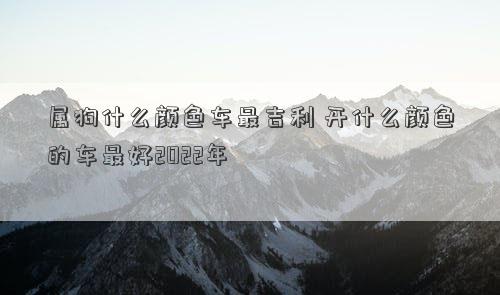 属狗什么颜色车最吉利 开什么颜色的车最好2022年