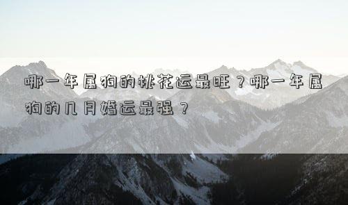 哪一年属狗的桃花运最旺？哪一年属狗的几月婚运最强？