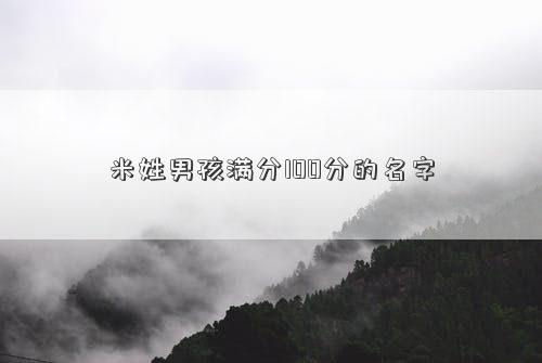 米姓男孩满分100分的名字