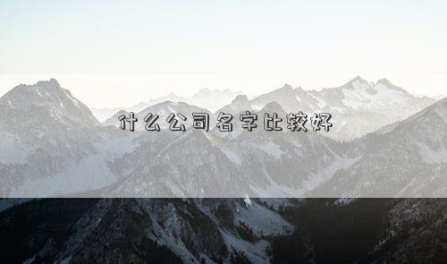 什么公司名字比较好