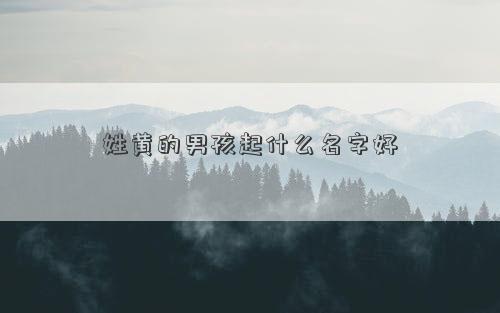 姓黄的男孩起什么名字好