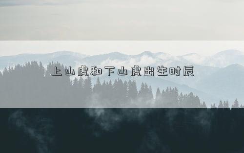 上山虎和下山虎出生时辰