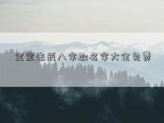 宝宝生辰八字取名字大全免费