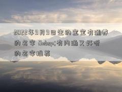 2022年9月9日生的宝宝有涵养的名字  有内涵又好听的名字推荐