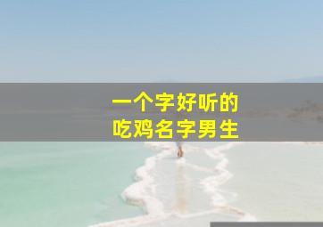 一个字好听的吃鸡名字男生,一个字吃鸡名可爱