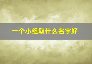 一个小组取什么名字好