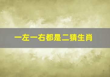 一左一右都是二猜生肖,左右肖指什么生肖