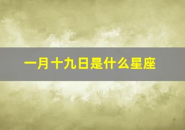 一月十九日是什么星座,摩羯座男生的特征