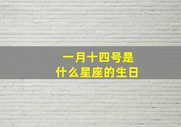 一月十四号是什么星座的生日,一月十四是啥星座