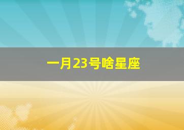 一月23号啥星座,1月23号生的是什么星座