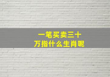 一笔买卖三十万指什么生肖呢,一笔勾销是指什么生肖