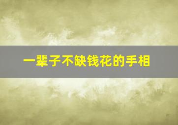 一辈子不缺钱花的手相