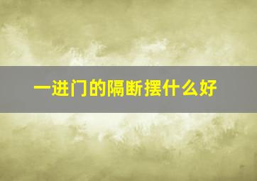 一进门的隔断摆什么好,进门做隔断有什么说法吗?