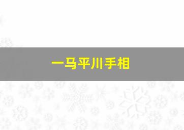 一马平川手相,一马平川手相聪明至极