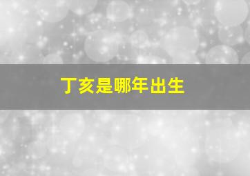 丁亥是哪年出生,丁亥年是哪一年