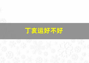 丁亥运好不好,丁亥日柱人的命运怎么样