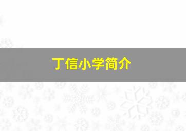 丁信小学简介,丁信小学教导处电话