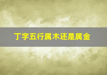 丁字五行属木还是属金