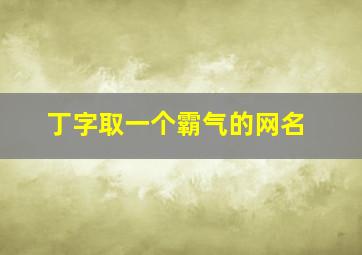 丁字取一个霸气的网名,丁字取一个霸气的网名男