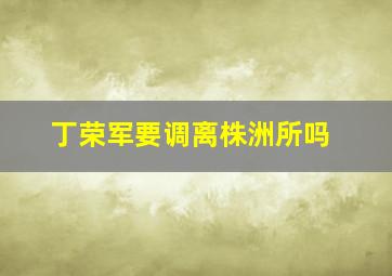 丁荣军要调离株洲所吗,丁荣军人物介绍