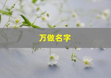 万做名字