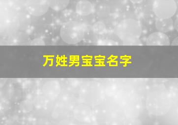 万姓男宝宝名字,万姓男宝宝名字大全