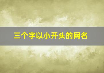 三个字以小开头的网名,小开头的三个字网名可爱