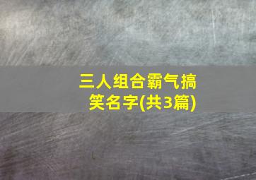 三人组合霸气搞笑名字(共3篇),三人组合霸气名字