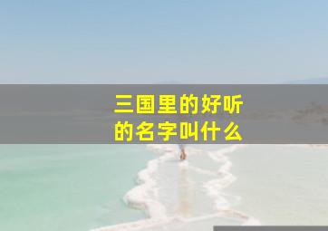 三国里的好听的名字叫什么